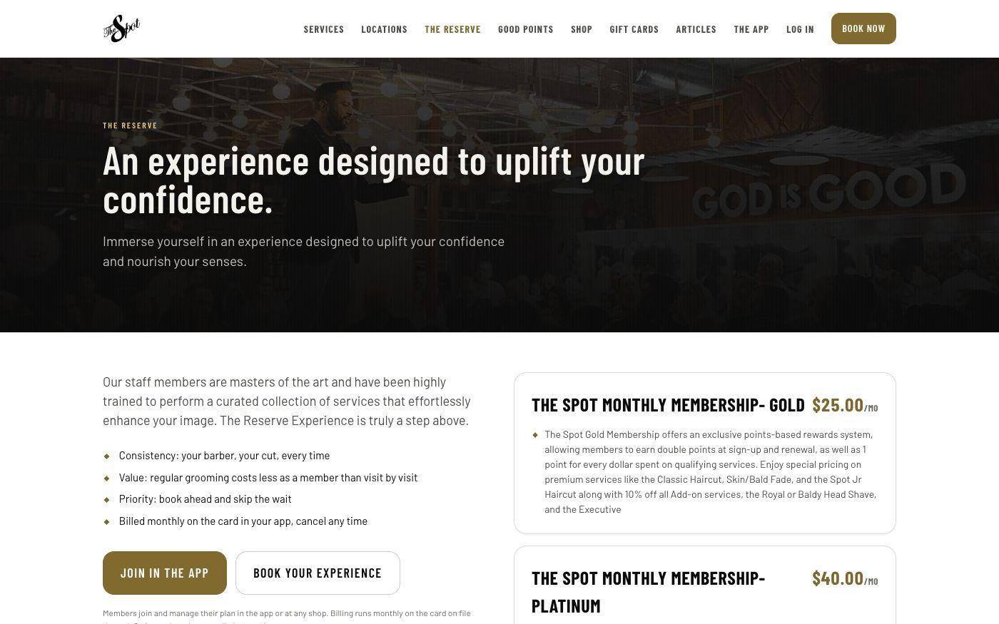 The Spot Barbershop: Memberships