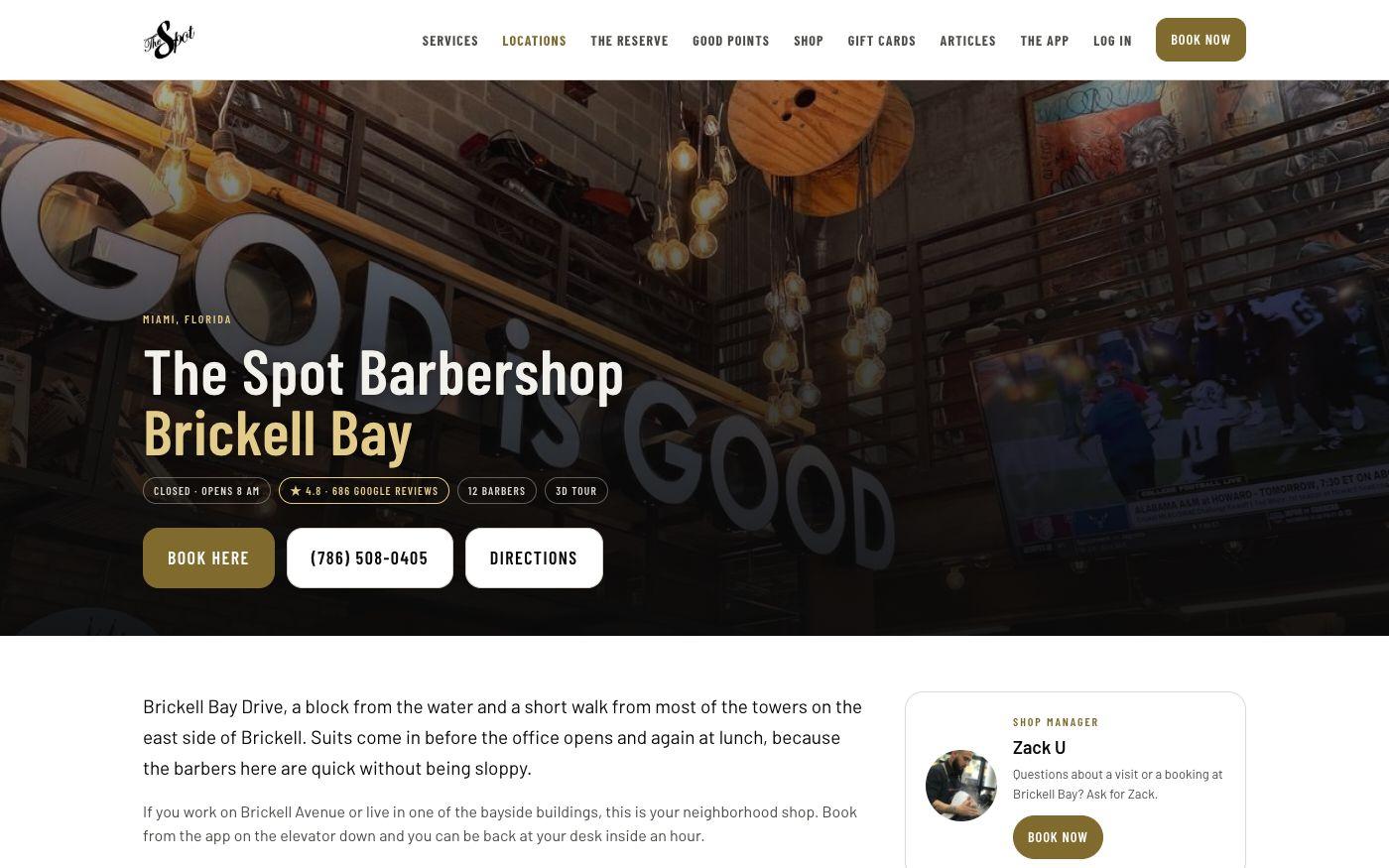 The Spot Barbershop: A real page for every shop