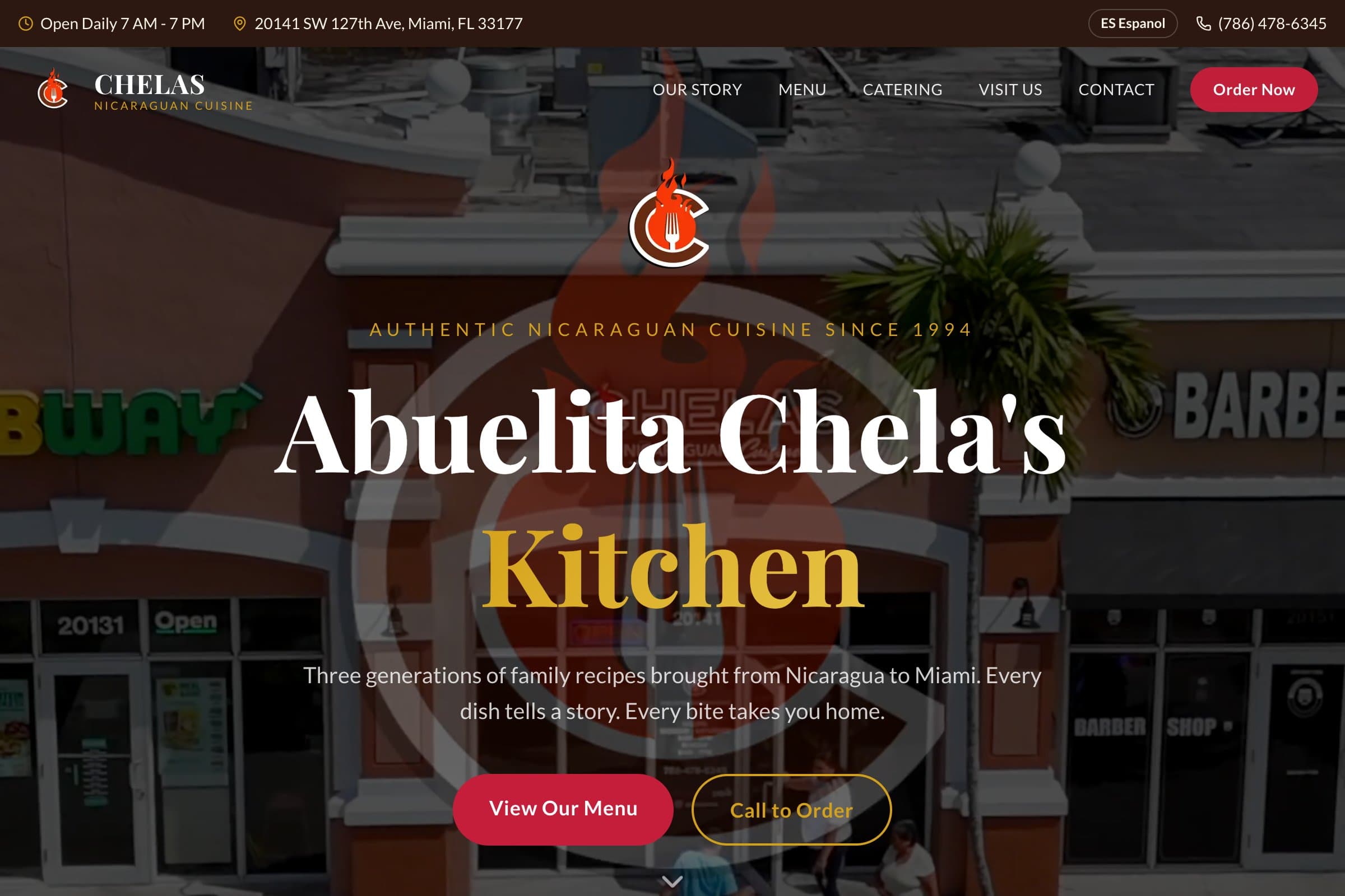 Chelas Nicaraguan Cuisine website
