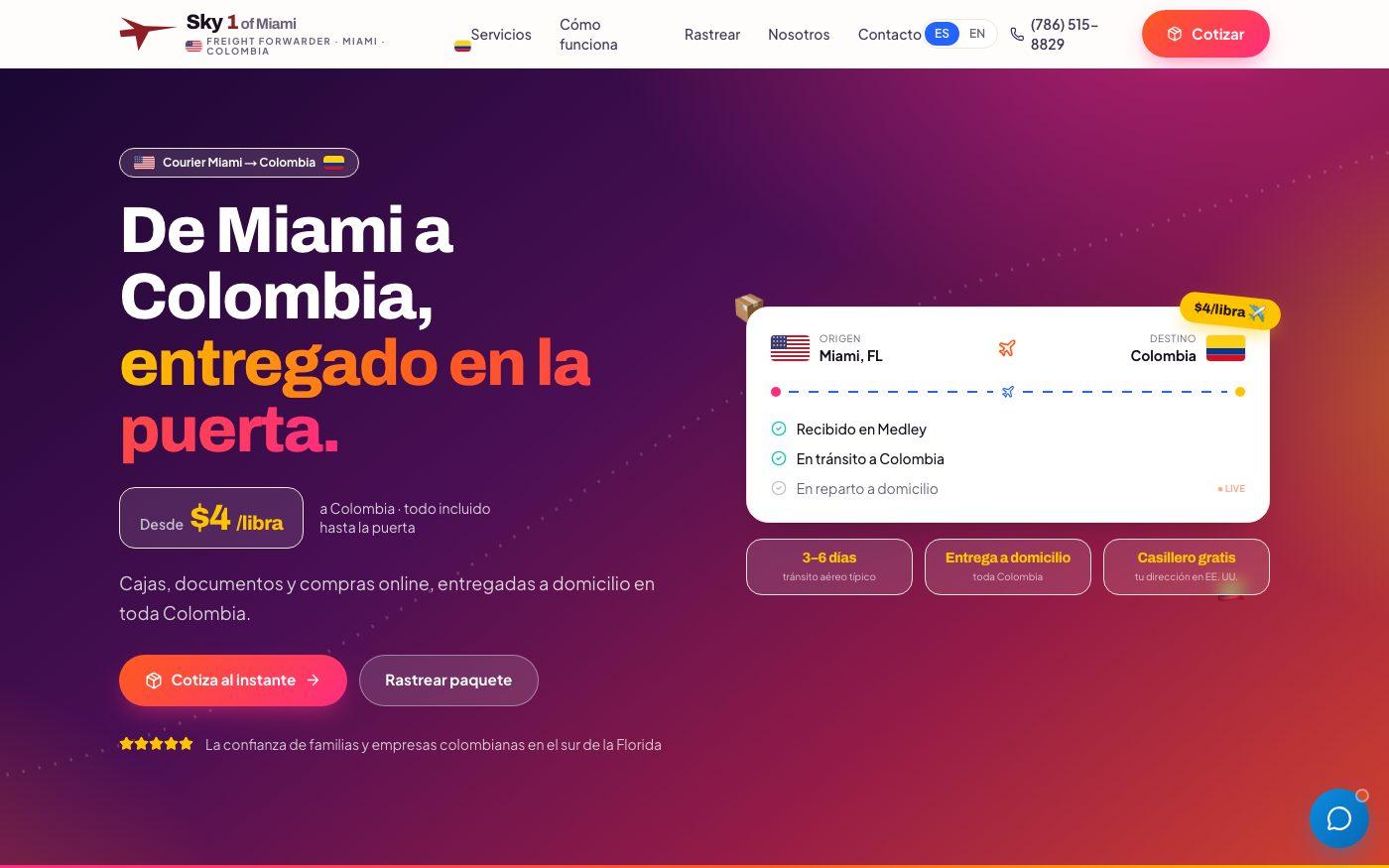 Courier website with an AI quote and tracking assistant
