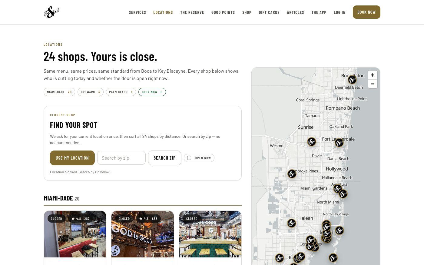 The Spot Barbershop: Live shop finder