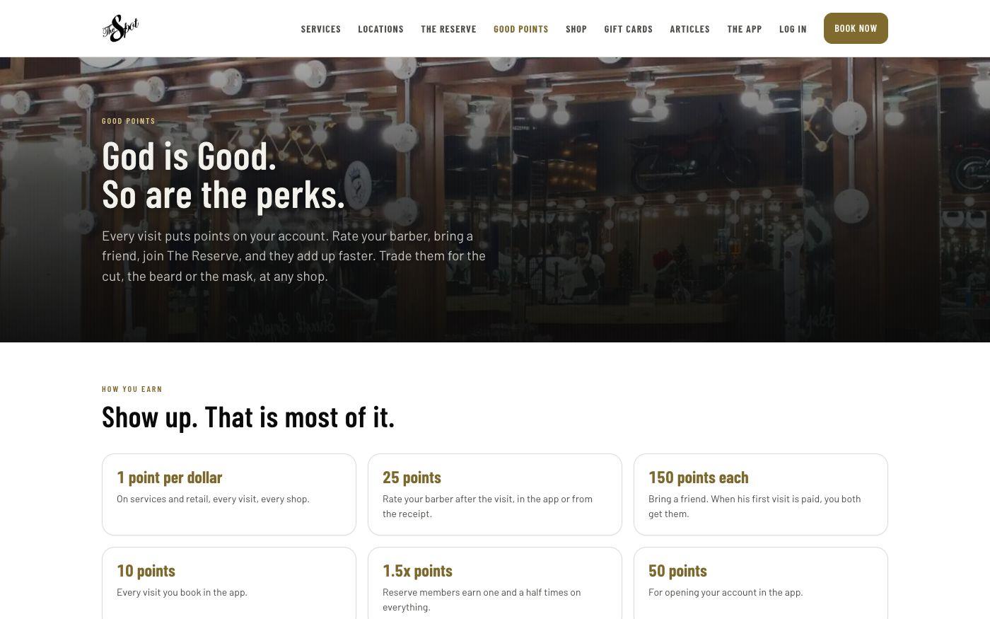 The Spot Barbershop: Good Points loyalty