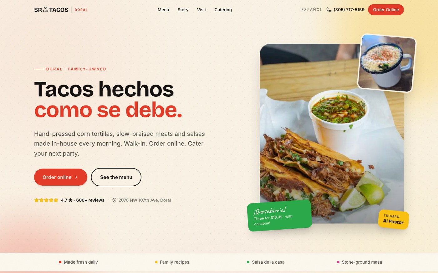 Sr. de los Tacos Doral screenshot