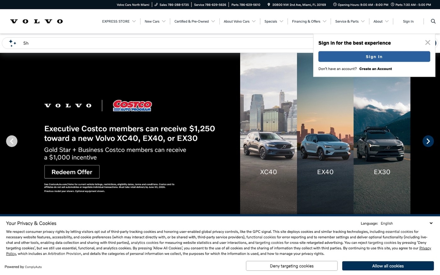 Volvo Cars Miami screenshot